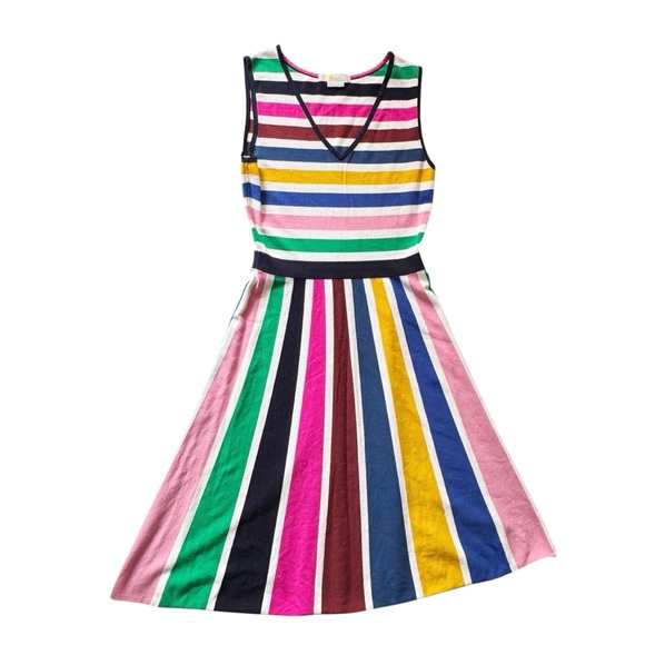 Boden Gracie Striped Knitted Fit and Flare Dress | US 4 - Picture 7 of 11